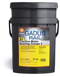 Shell GadusRail S2 Traction Motor Bearing Grease 3 - это пластичная смазка для подшипников тяговых электродвигателей General Electric.