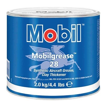 Mobilgrease 28 – авиационная смазка для использования в узлах шасси, системах управления и приводах, винтовых домкратах, сервоприводах и т.д.